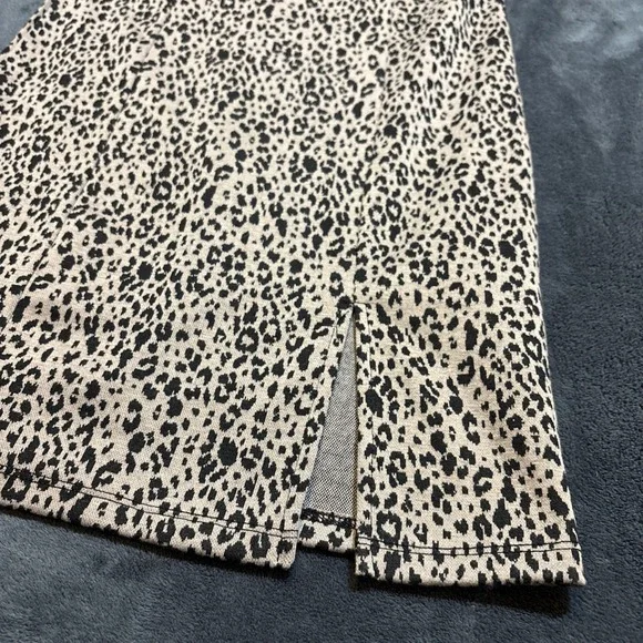 Y2K Leopard Print Bodycon Knit Mini Dress Medium Womens Forever 21 Slit 90s NWT - Picture 7 of 7